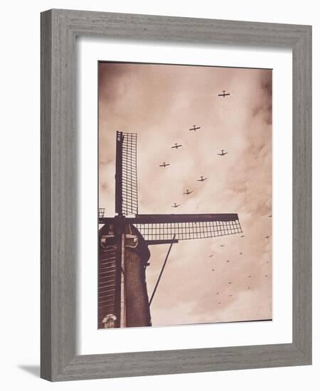 Allied Aircraft Tow Gliders Carrying Airborne Troops over the Netherlands, Battle of Arnhem, 1944-English Photographer-Framed Giclee Print