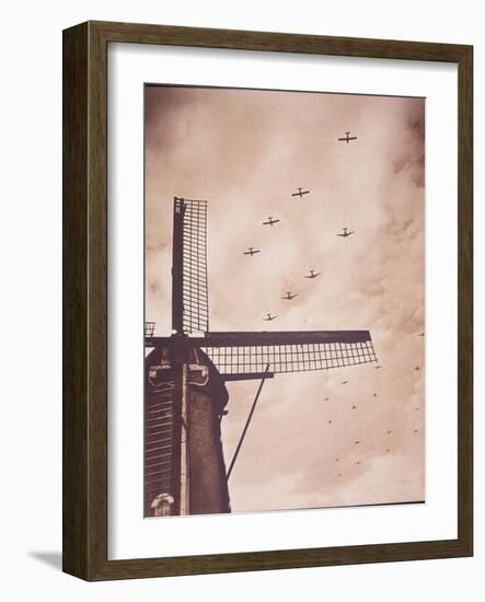 Allied Aircraft Tow Gliders Carrying Airborne Troops over the Netherlands, Battle of Arnhem, 1944-English Photographer-Framed Giclee Print