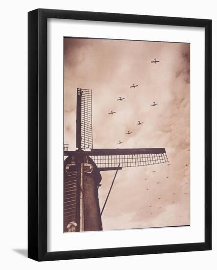 Allied Aircraft Tow Gliders Carrying Airborne Troops over the Netherlands, Battle of Arnhem, 1944-English Photographer-Framed Giclee Print