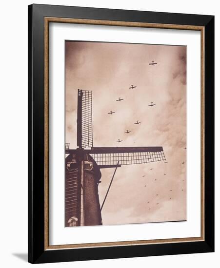 Allied Aircraft Tow Gliders Carrying Airborne Troops over the Netherlands, Battle of Arnhem, 1944-English Photographer-Framed Giclee Print