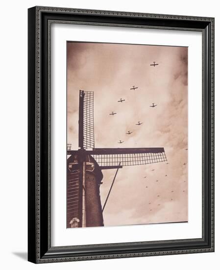 Allied Aircraft Tow Gliders Carrying Airborne Troops over the Netherlands, Battle of Arnhem, 1944-English Photographer-Framed Giclee Print