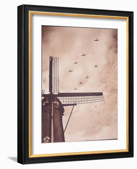 Allied Aircraft Tow Gliders Carrying Airborne Troops over the Netherlands, Battle of Arnhem, 1944-English Photographer-Framed Giclee Print