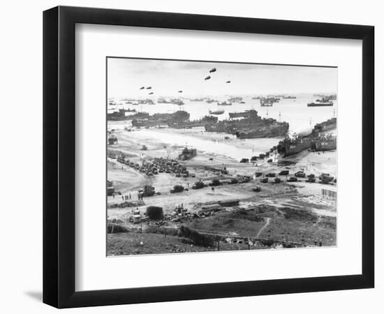 Allied Forces at a Beach in Normandy-null-Framed Photographic Print