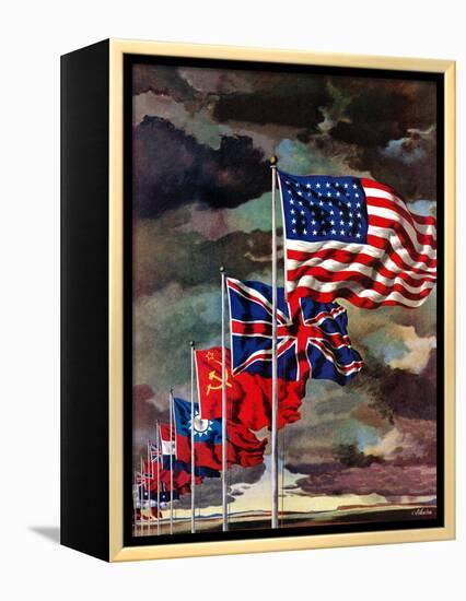"Allied Forces Flags," July 3, 1943-John Atherton-Framed Premier Image Canvas