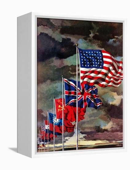 "Allied Forces Flags," July 3, 1943-John Atherton-Framed Premier Image Canvas