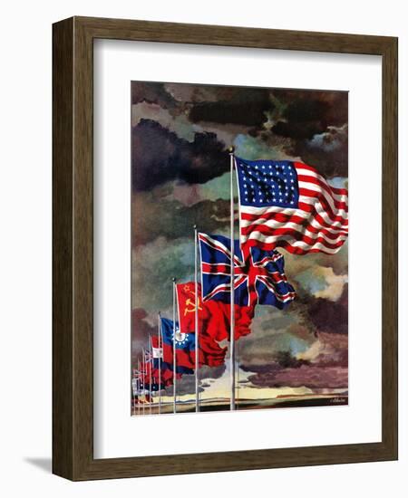 "Allied Forces Flags," July 3, 1943-John Atherton-Framed Giclee Print