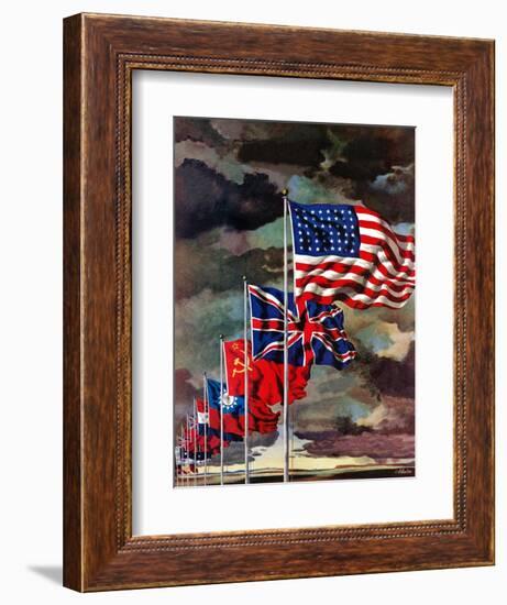 "Allied Forces Flags," July 3, 1943-John Atherton-Framed Giclee Print