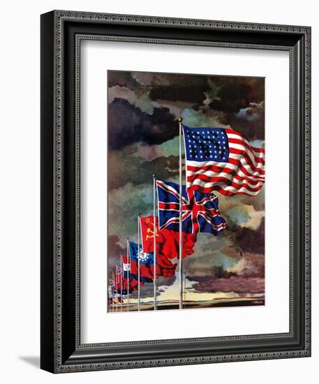 "Allied Forces Flags," July 3, 1943-John Atherton-Framed Giclee Print