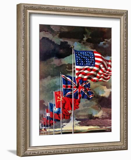 "Allied Forces Flags," July 3, 1943-John Atherton-Framed Giclee Print