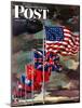 "Allied Forces Flags," Saturday Evening Post Cover, July 3, 1943-John Atherton-Mounted Giclee Print