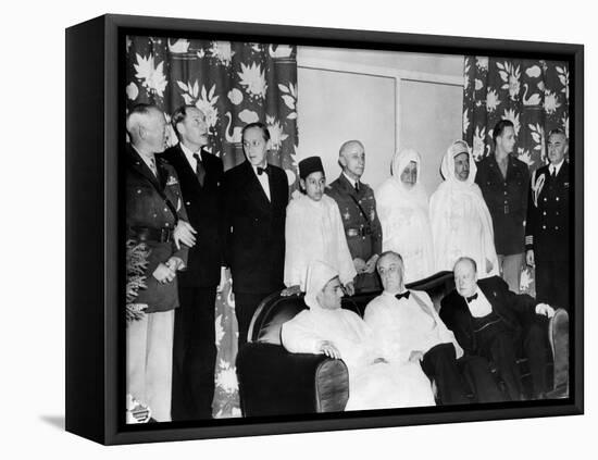 Allied Nations War Strategy Conference in Casablanca, French Morocco, Feb 1, 1943-null-Framed Stretched Canvas