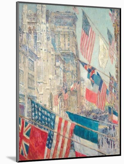 Allies Day, May 1917, by Childe Hassam, 1917, American impressionist painting,-Childe Hassam-Mounted Art Print