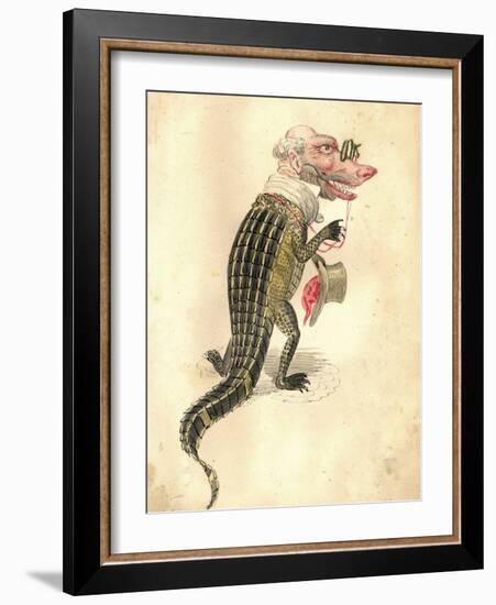 Alligator 1873 'Missing Links' Parade Costume Design-Charles Briton-Framed Giclee Print