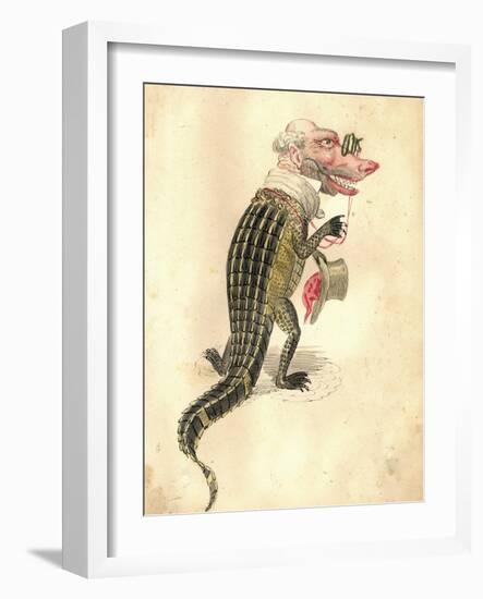 Alligator 1873 'Missing Links' Parade Costume Design-Charles Briton-Framed Giclee Print