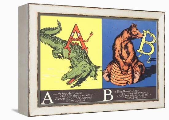 Alligator and Bear-null-Framed Stretched Canvas