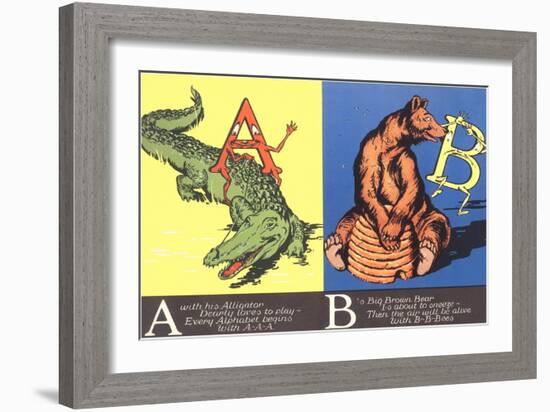 Alligator and Bear-null-Framed Premium Giclee Print