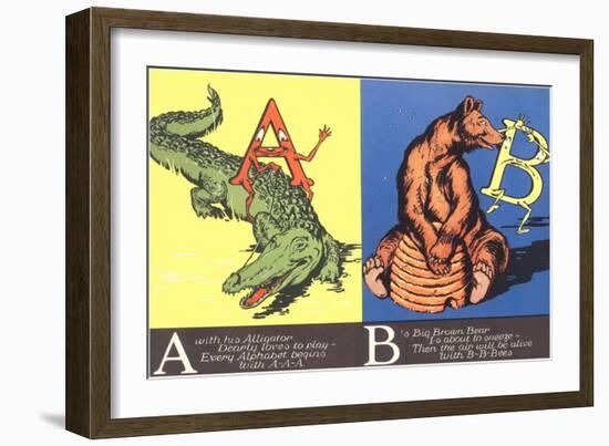 Alligator and Bear-null-Framed Art Print