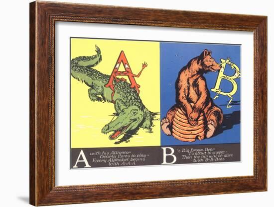 Alligator and Bear-null-Framed Art Print