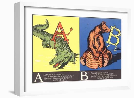 Alligator and Bear-null-Framed Art Print