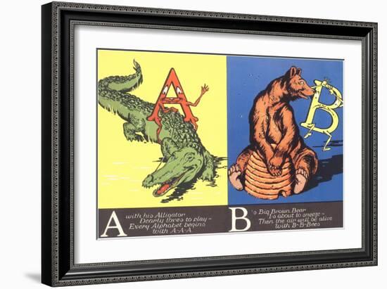 Alligator and Bear-null-Framed Art Print