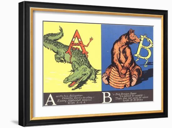 Alligator and Bear-null-Framed Art Print