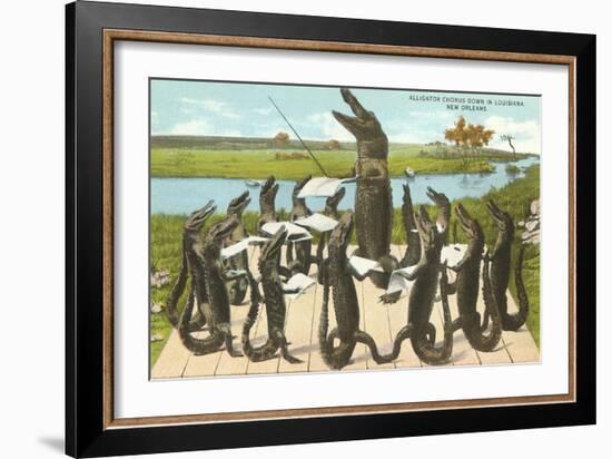 Alligator Chorus in New Orleans, Louisiana-null-Framed Art Print