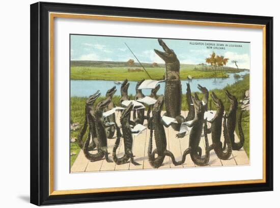 Alligator Chorus in New Orleans, Louisiana-null-Framed Art Print