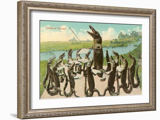 Alligator Chorus-null-Framed Art Print