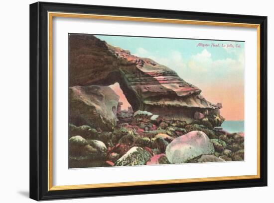 Alligator Head, La Jolla Cove-null-Framed Art Print