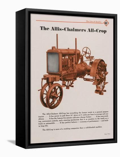 Allis Chalmers All-Crop Tractor with Power Lift-null-Framed Premier Image Canvas