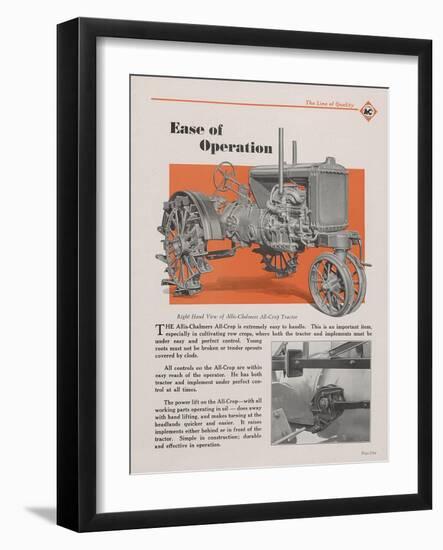 Allis Chalmers All-Crop Tractor with Power Lift-null-Framed Giclee Print