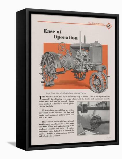 Allis Chalmers All-Crop Tractor with Power Lift-null-Framed Premier Image Canvas