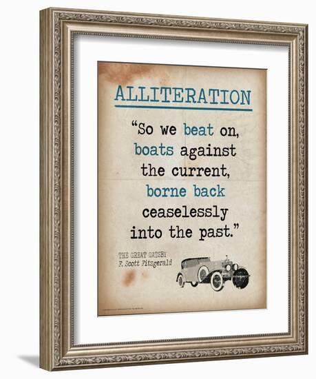 Alliteration (Quote from The Great Gatsby by F. Scott Fitzgerald)-Jeanne Stevenson-Framed Art Print