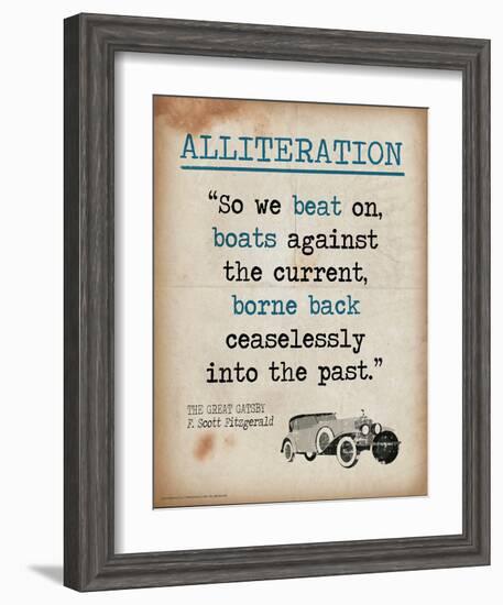 Alliteration (Quote from The Great Gatsby by F. Scott Fitzgerald)-Jeanne Stevenson-Framed Art Print