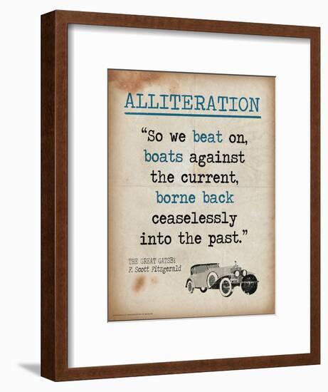 Alliteration (Quote from The Great Gatsby by F. Scott Fitzgerald)-Jeanne Stevenson-Framed Art Print