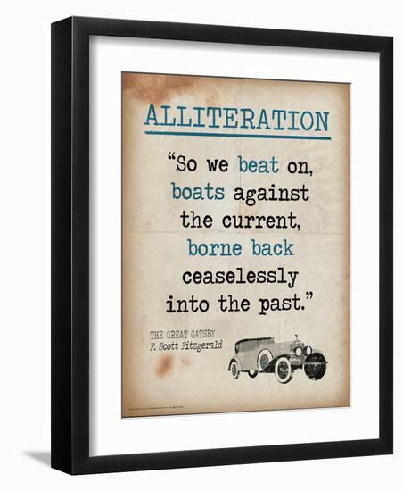 Alliteration (Quote from The Great Gatsby by F. Scott Fitzgerald)-Jeanne Stevenson-Framed Art Print