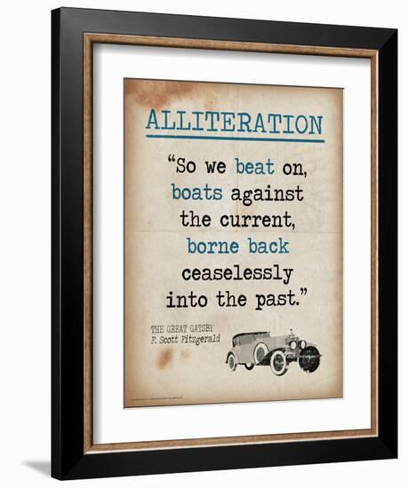 Alliteration (Quote from The Great Gatsby by F. Scott Fitzgerald)-Jeanne Stevenson-Framed Art Print