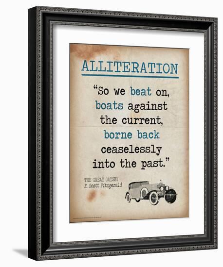 Alliteration (Quote from The Great Gatsby by F. Scott Fitzgerald)-Jeanne Stevenson-Framed Art Print