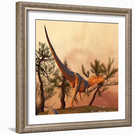 Allosaurus, a Large Theropod Dinosaur from the Late Jurassic Period-null-Framed Art Print