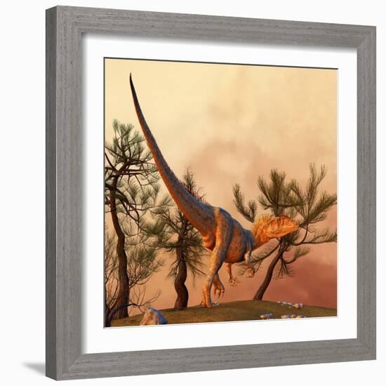 Allosaurus, a Large Theropod Dinosaur from the Late Jurassic Period-null-Framed Art Print