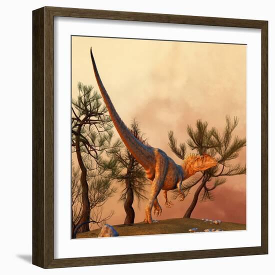 Allosaurus, a Large Theropod Dinosaur from the Late Jurassic Period-null-Framed Art Print