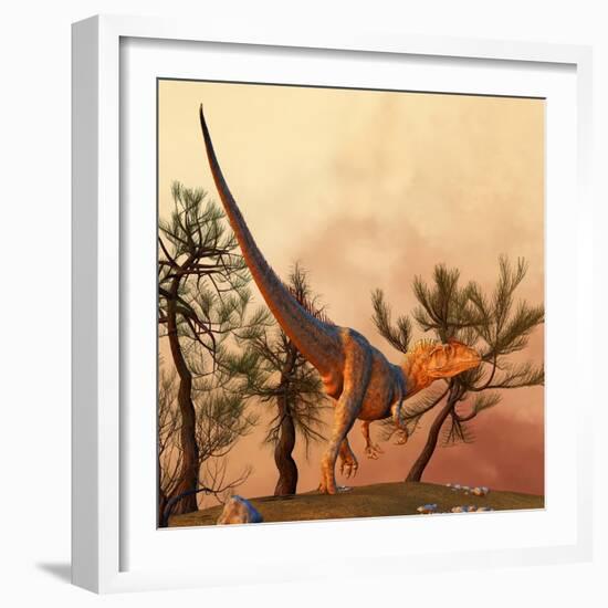 Allosaurus, a Large Theropod Dinosaur from the Late Jurassic Period-null-Framed Art Print