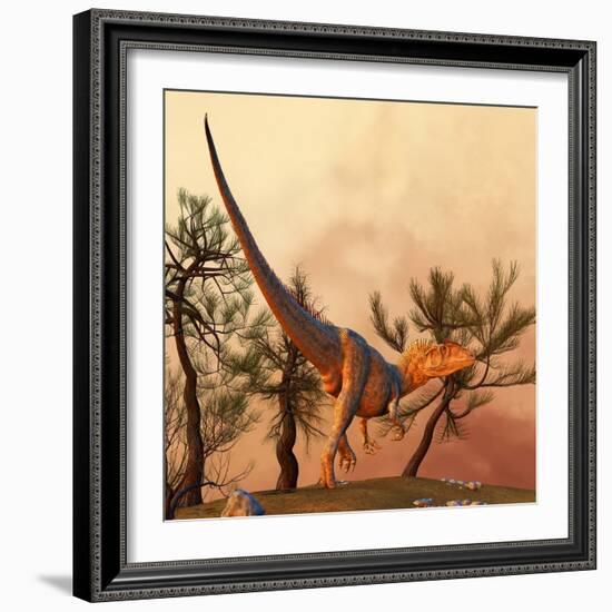 Allosaurus, a Large Theropod Dinosaur from the Late Jurassic Period-null-Framed Art Print