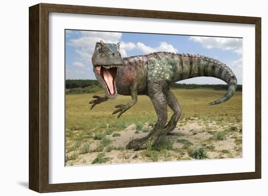 Allosaurus Dinosaur, Artwork-Roger Harris-Framed Photographic Print