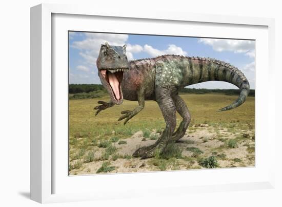 Allosaurus Dinosaur, Artwork-Roger Harris-Framed Photographic Print