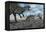 Allosaurus Dinosaurs Moving in to Kill a Stegosaurus Trapped in a Mud Pit-null-Framed Stretched Canvas
