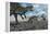 Allosaurus Dinosaurs Moving in to Kill a Stegosaurus Trapped in a Mud Pit-null-Framed Stretched Canvas