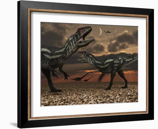 Allosaurus Dinosaurs Stalk their Next Meal-Stocktrek Images-Framed Photographic Print