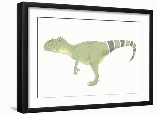 Allosaurus Pencil Drawing with Digital Color-Stocktrek Images-Framed Premium Giclee Print