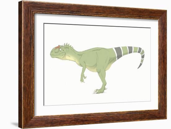 Allosaurus Pencil Drawing with Digital Color-Stocktrek Images-Framed Art Print